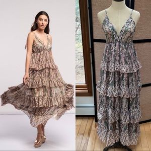 Paisley Ruffled Tiered Maxi Dress